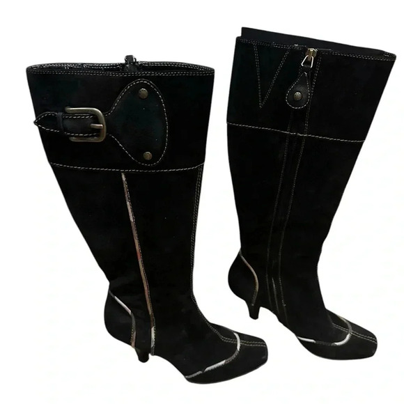 Burberry nova trim black tall boots size 37 - Picture 3 of 15